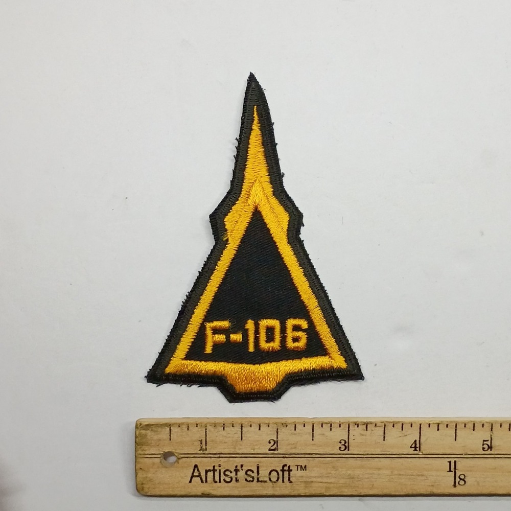 F-106 Delta Dart Military Aviation Fighter Jet Embroidered Patch Yellow Black